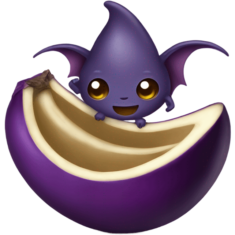 A bat on an eggplant  emoji