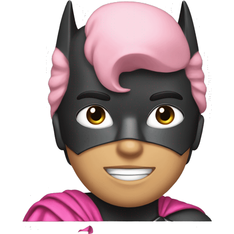 batman with pink bow on head emoji