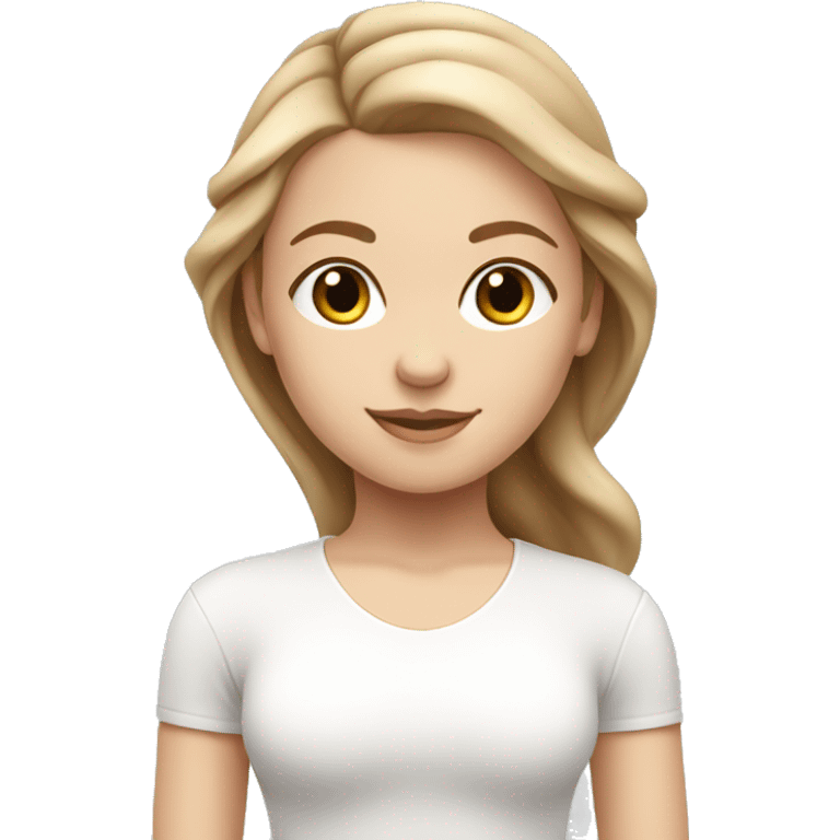 White beauty girl with light brown hair Pilates poses  emoji