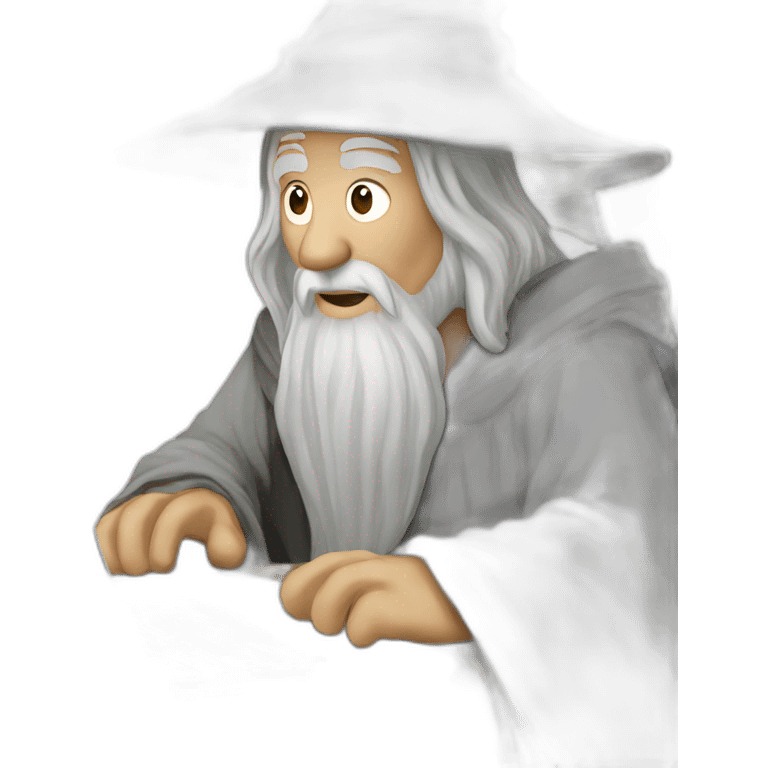 gandalf with a macbook emoji