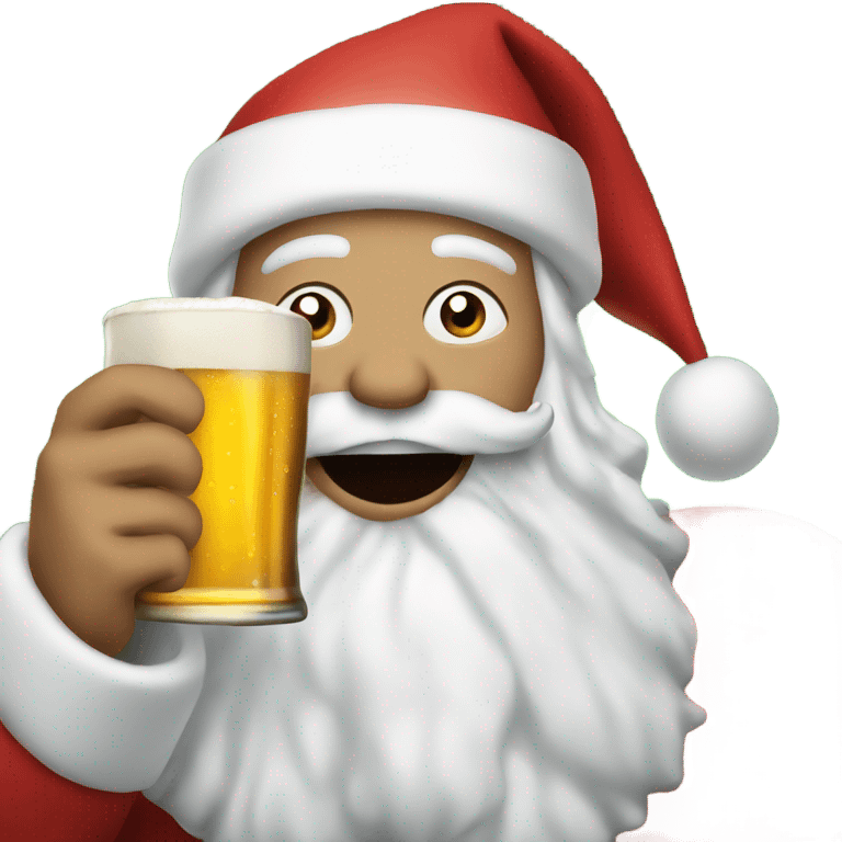 Santa drinking beer emoji