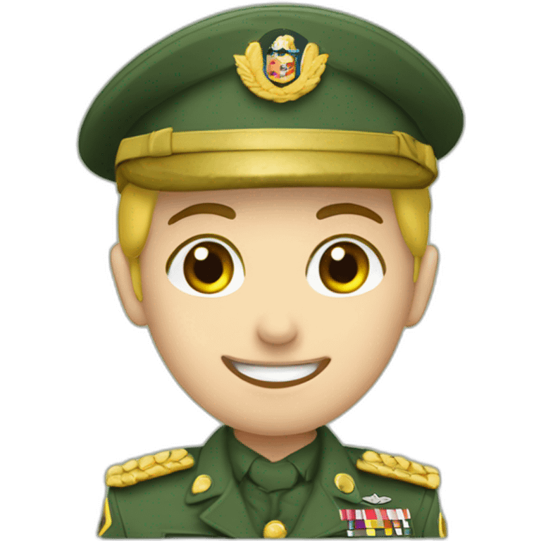 carita feliz con saludo militar emoji