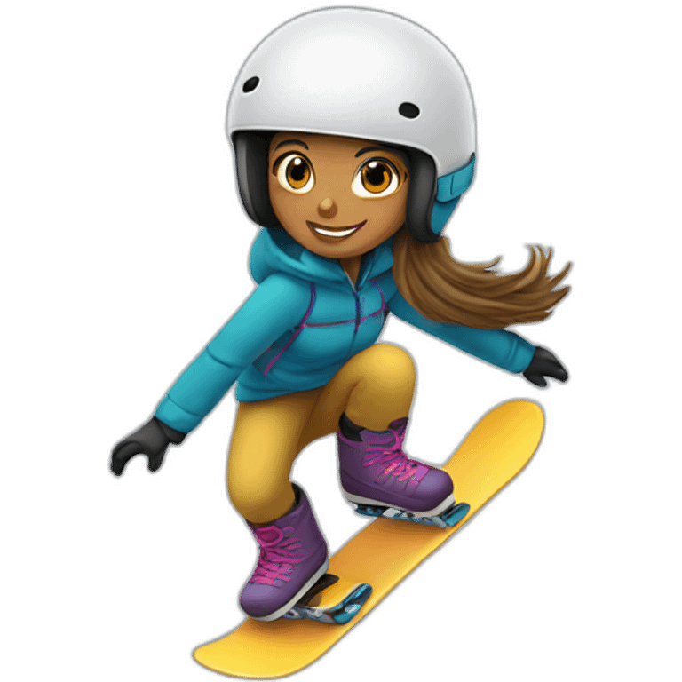 Girl snowboarding emoji