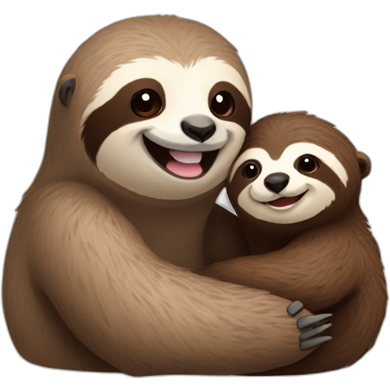 sloth and otter smiling emoji