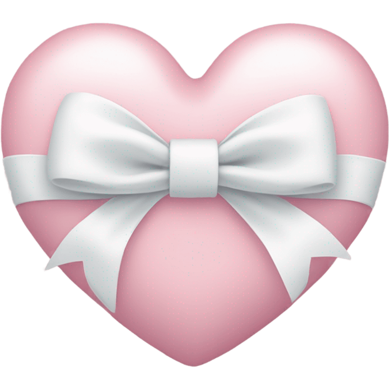 Pastel pink heart with white bow emoji