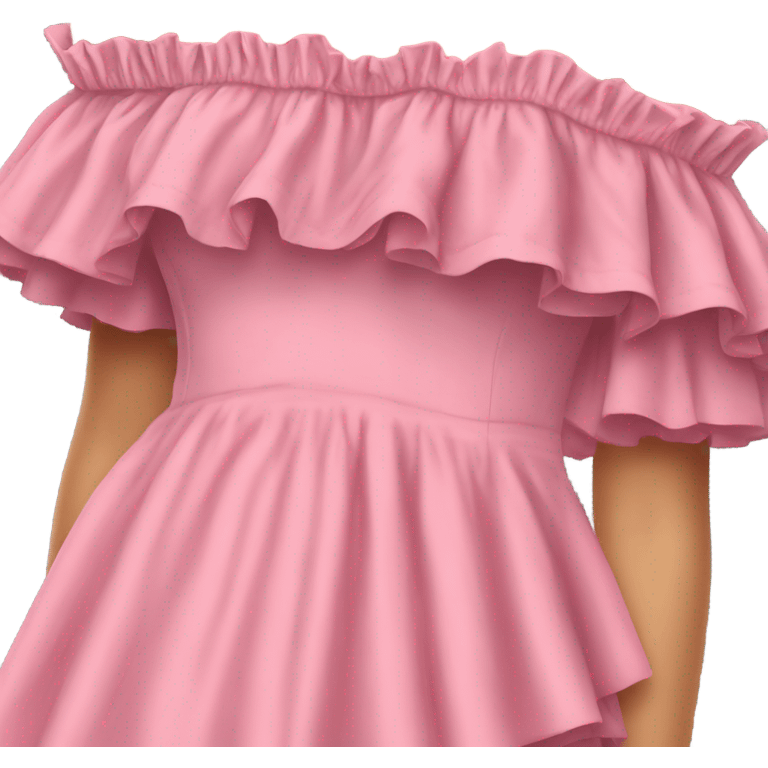 Realistic pink ruffle off shoulder top, isolated emoji