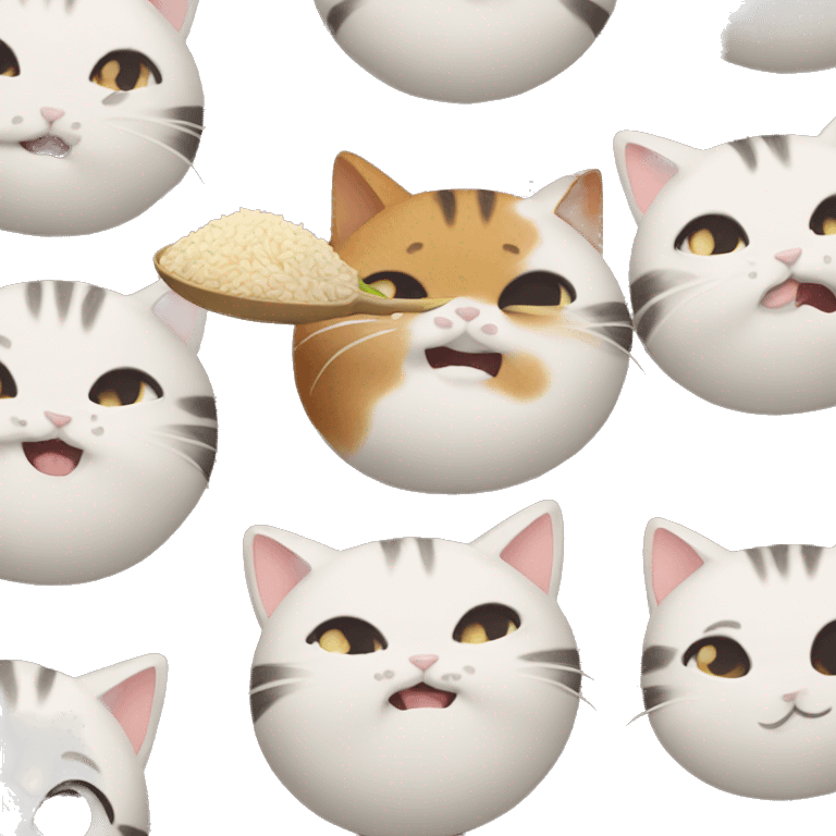 Cats eating rice  emoji