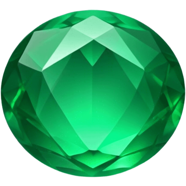 Cinematic Realistic Emerald Emoji, Deep and lush, with a vibrant green hue that catches light, creating a brilliant, sparkling effect across its polished surface. The facets of the gem catch the light in rich, deep reflections, radiating a sense of luxury and nature. Soft glowing outline, capturing the essence of natural beauty and timeless elegance in a vivid emerald. emoji