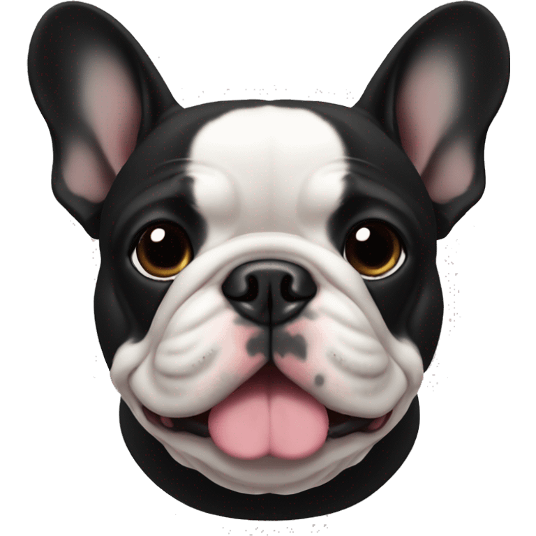 all black fat french bulldog emoji