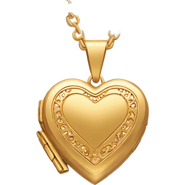 Gold heart locket emoji