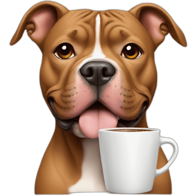 Pitbull drinking coffee emoji