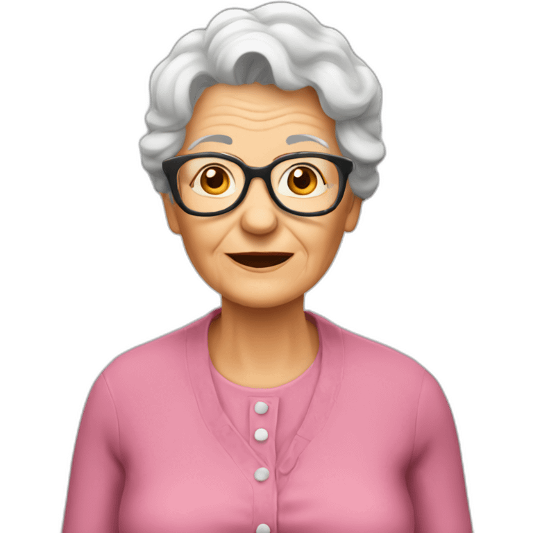 Granny in fast emoji