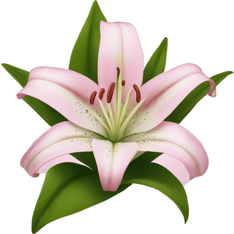 Pink and white lily emoji