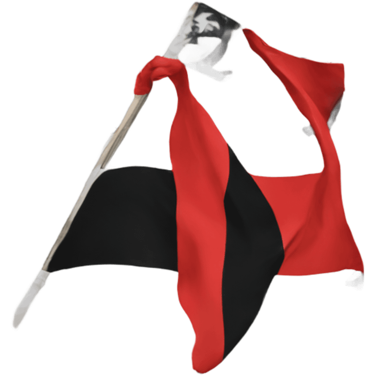 Make an emoji out of the traditional Anarchist flag. emoji