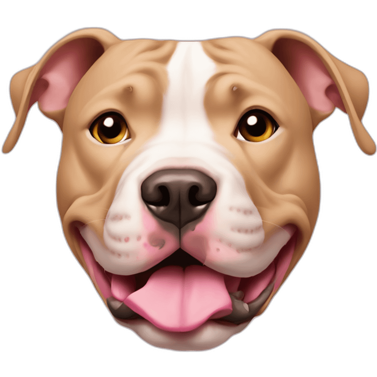 biege pitbull with pink around his nose emoji