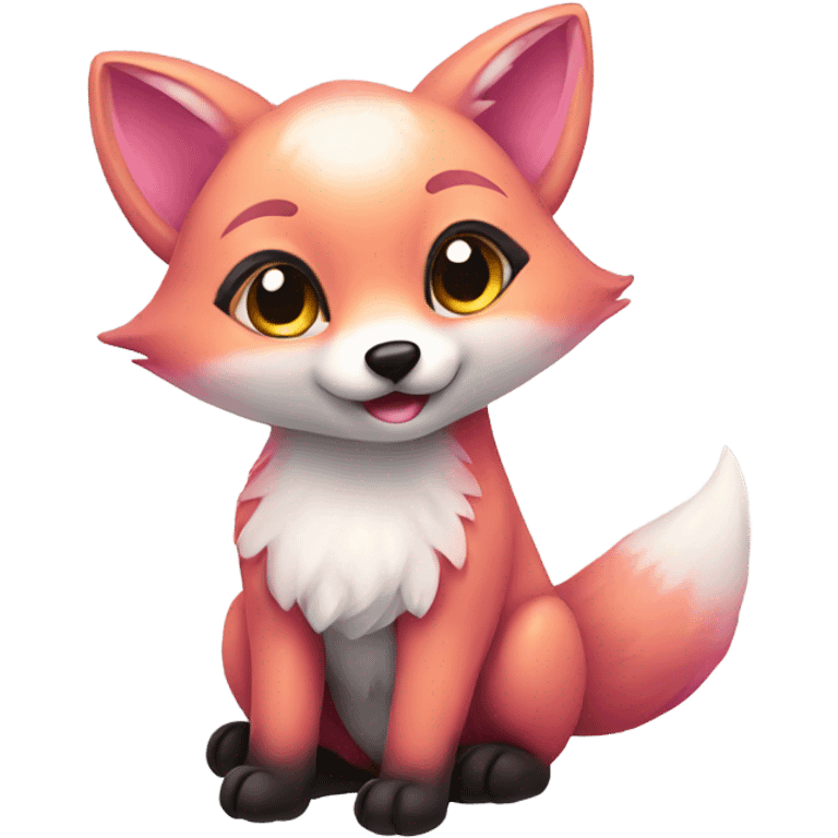 Pink cute fox  emoji