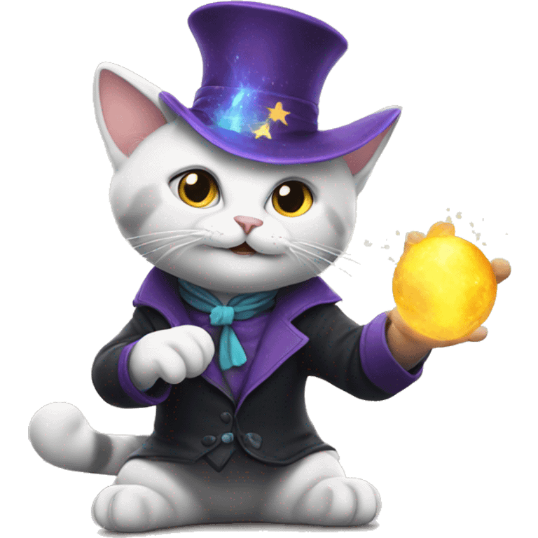 Cat doing magic emoji