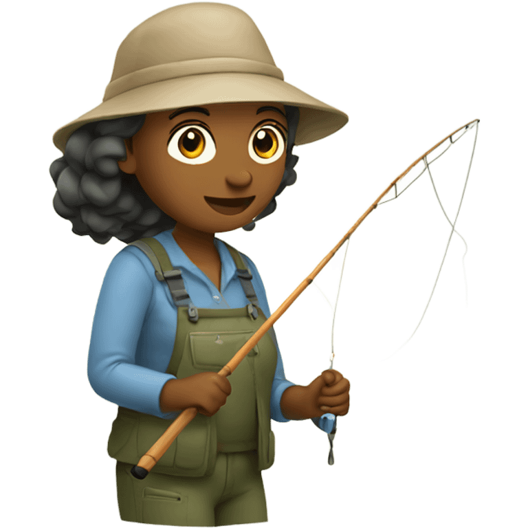 Woman fishing emoji