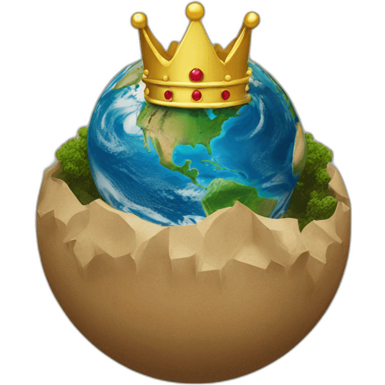 Earth with a crown on top emoji