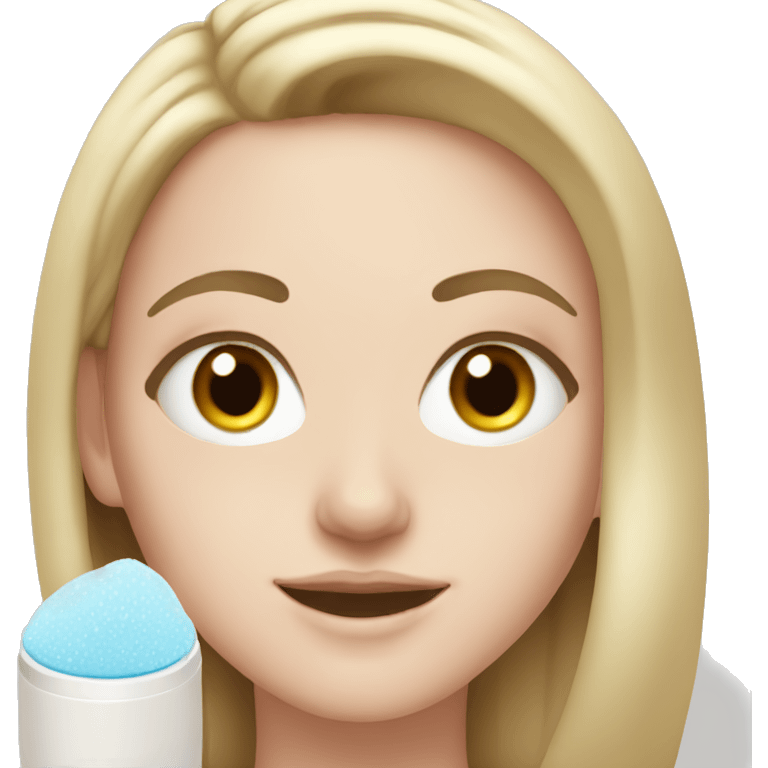 White girl doing skincare  emoji