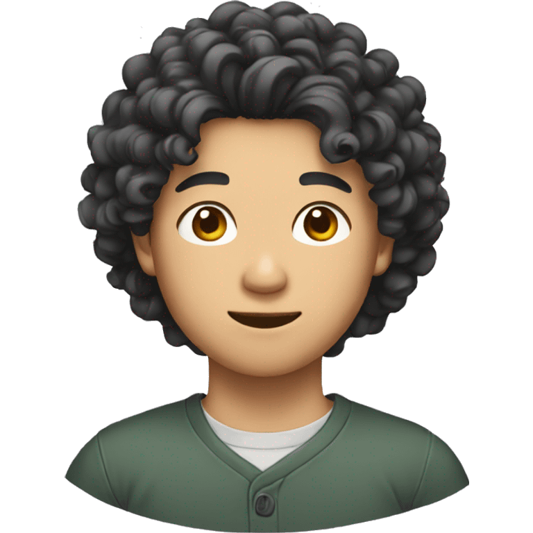 asian guy with curly hair  emoji