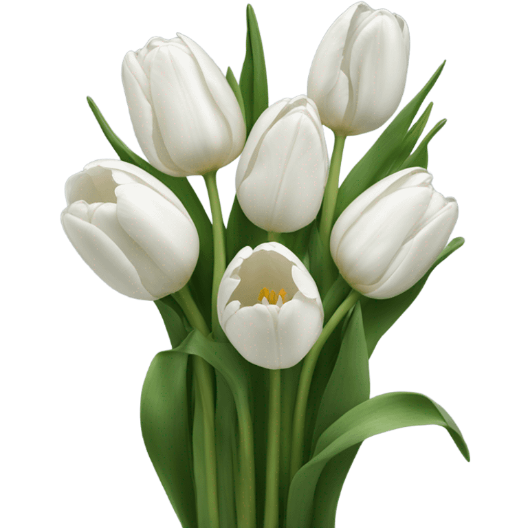 white tulip bouquet  emoji