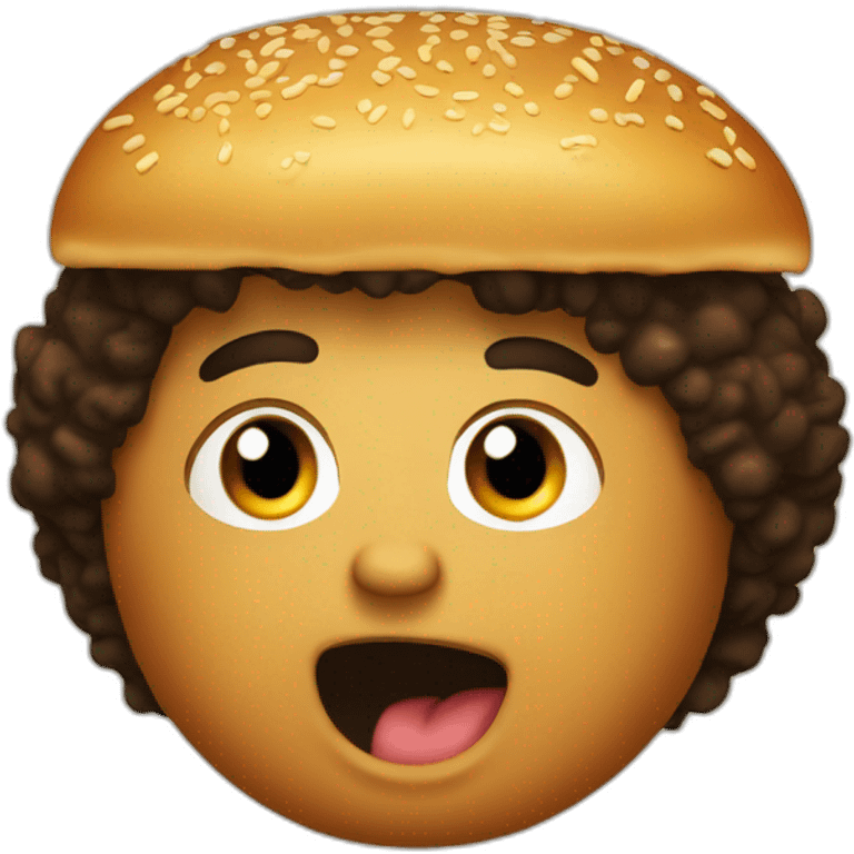 A typical fat burger eating afro-american emoji