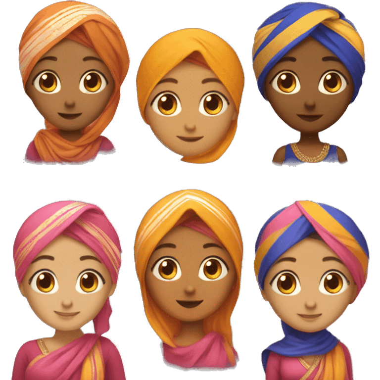 Sikh girl wearing a turban on her head and wearing a Punjabi suit  emoji