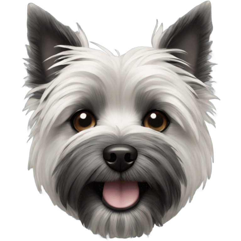 Happy black and white cairn terrier  emoji