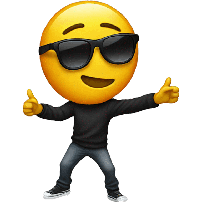 Dabbing emoji with sunglasses emoji