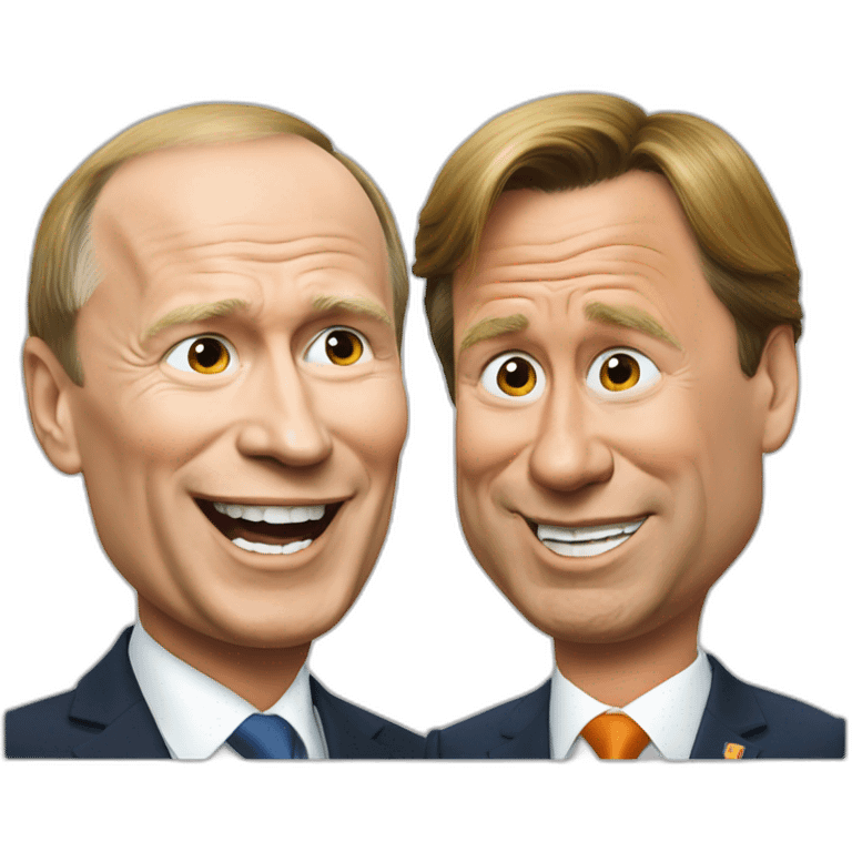 Putin and Trump mocking mark rutte emoji