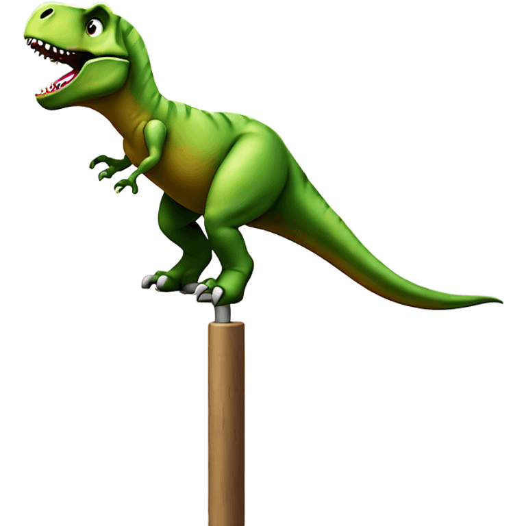 T rex dancing on pole emoji