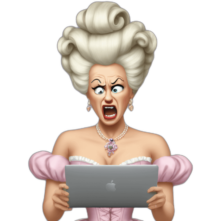 angry marie antoinette shouting at macbook emoji