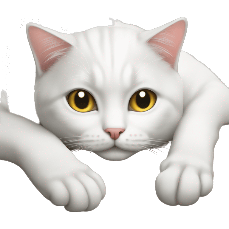 White cat chilling  emoji