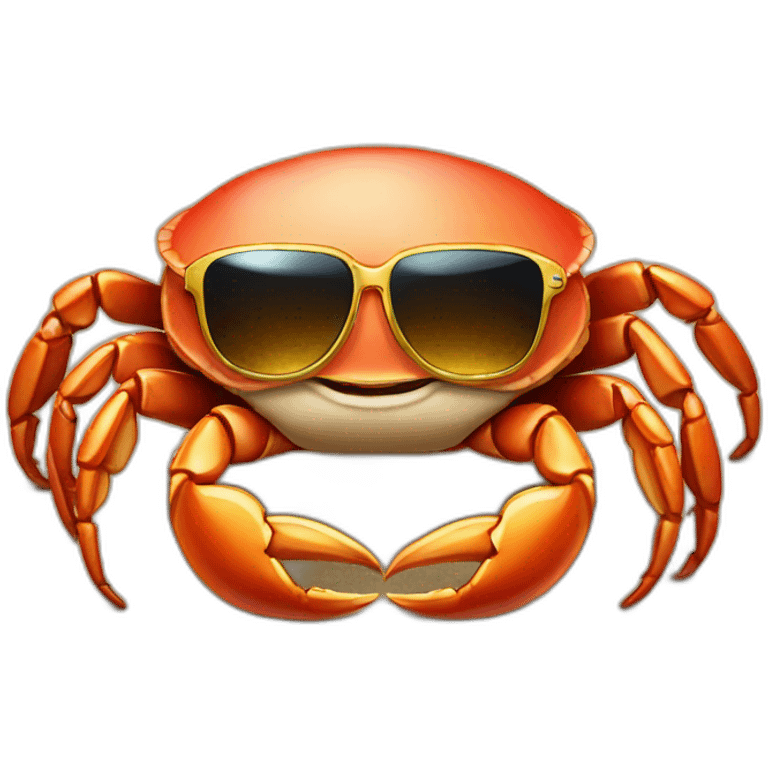 crab with sunglasses  with golden chain  emoji