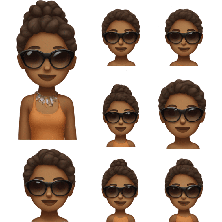 a brownskin girl with sunglasses  emoji