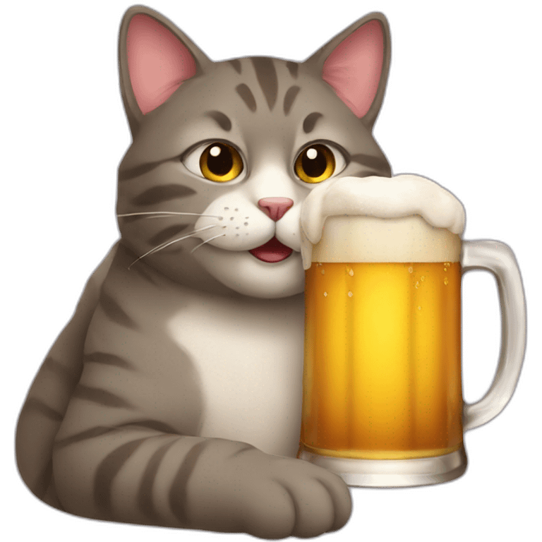 drinking beer cat emoji