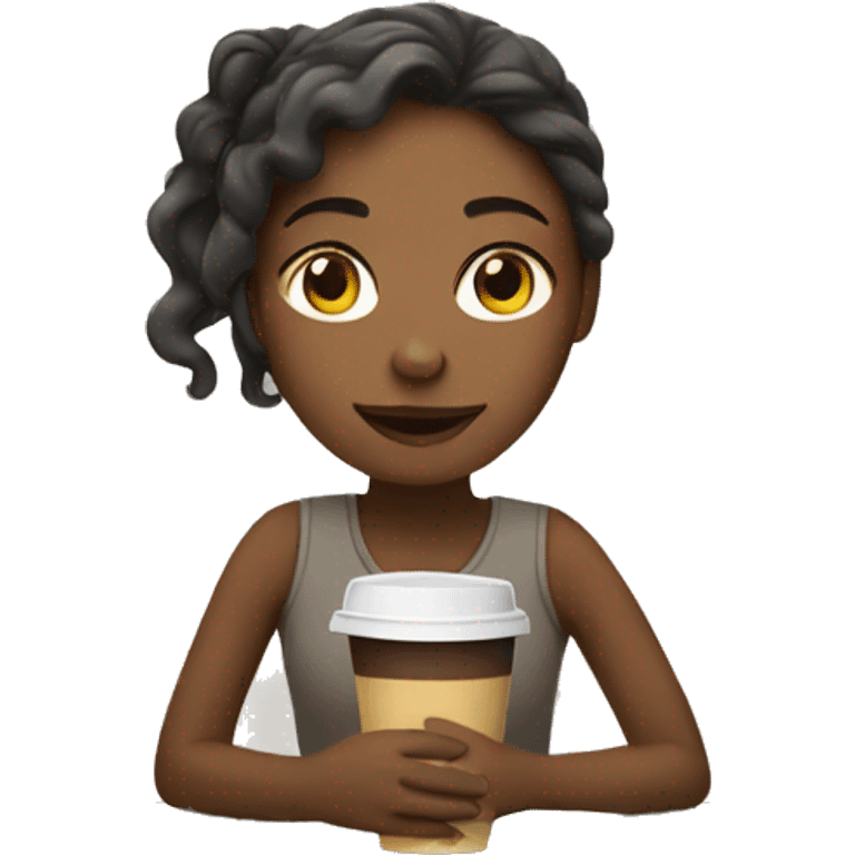 Girl with Café  emoji