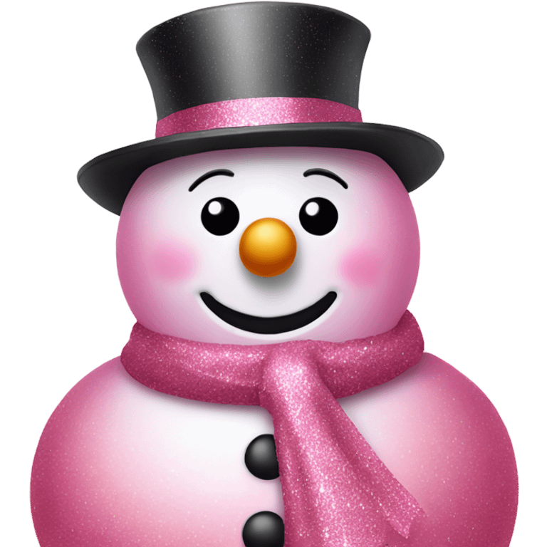 Rose pink snowman with glitter  emoji