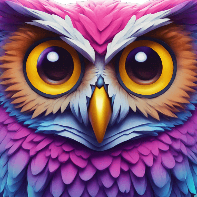 Synthwave owl in Mario style, oil paint, epic eyes, intricate lips, exquisite pose, beautiful, desirable, logical, Midsommar emoji