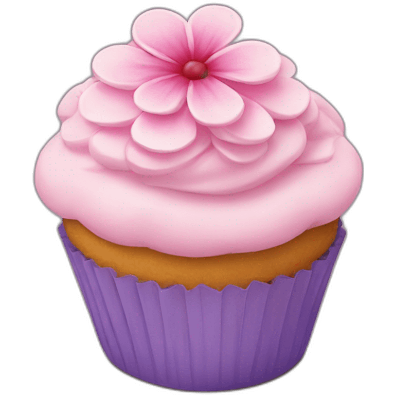 multi blossom cupcake emoji