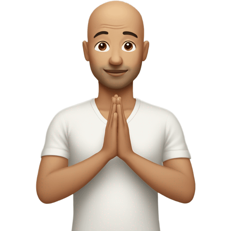 Bald man namaste emoji