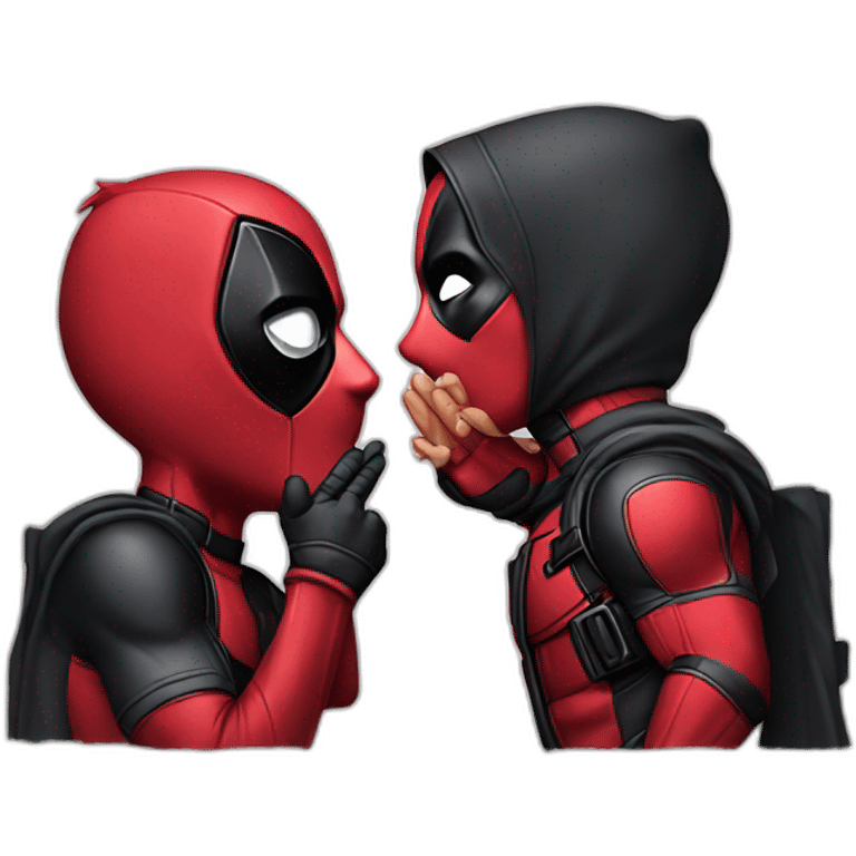 Deadpool throws a kiss emoji