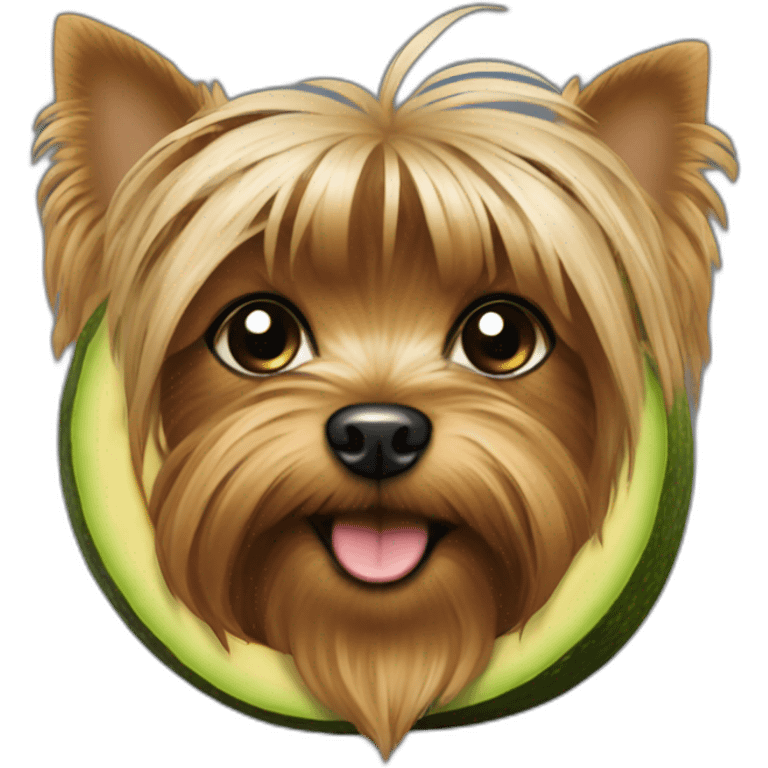 yorkie wearing an avocado emoji