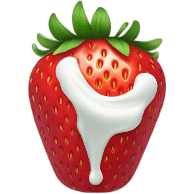 yogurt strawberry no face emoji