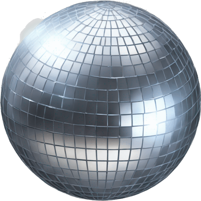 Realistic silver disco ball emoji