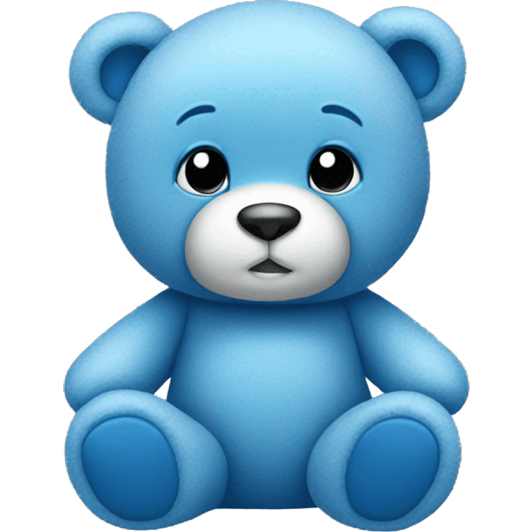 Create blue teddy bear in sitting pose emoji