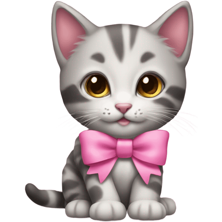 a kitten with a pink bow  emoji