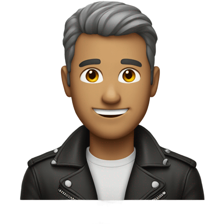 smiling guy in leather jacket emoji