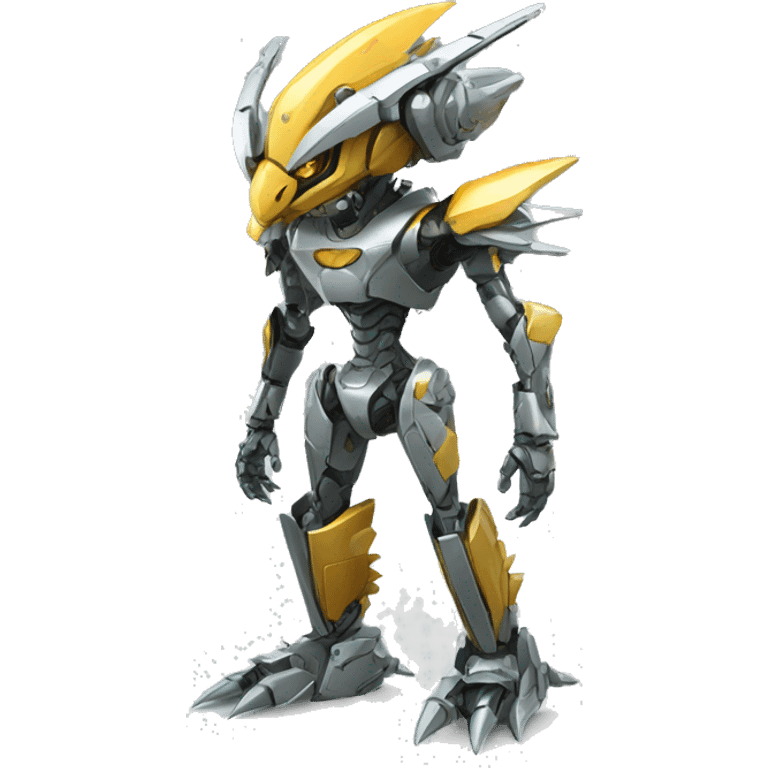 a futuristic mechanical spiky Medabot-Dragon full body emoji